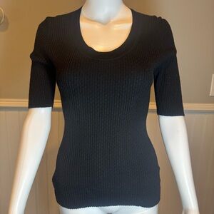 Theory Black Textured Knit Dress